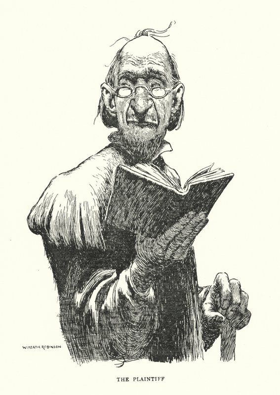 Sagsøgeren (litho) af William Heath Robinson