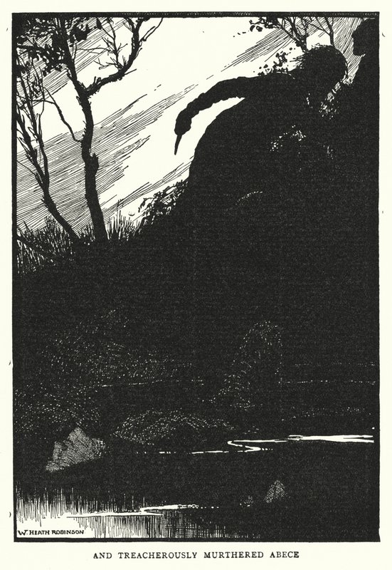 og myrdede forræderisk Abece (litho) af William Heath Robinson