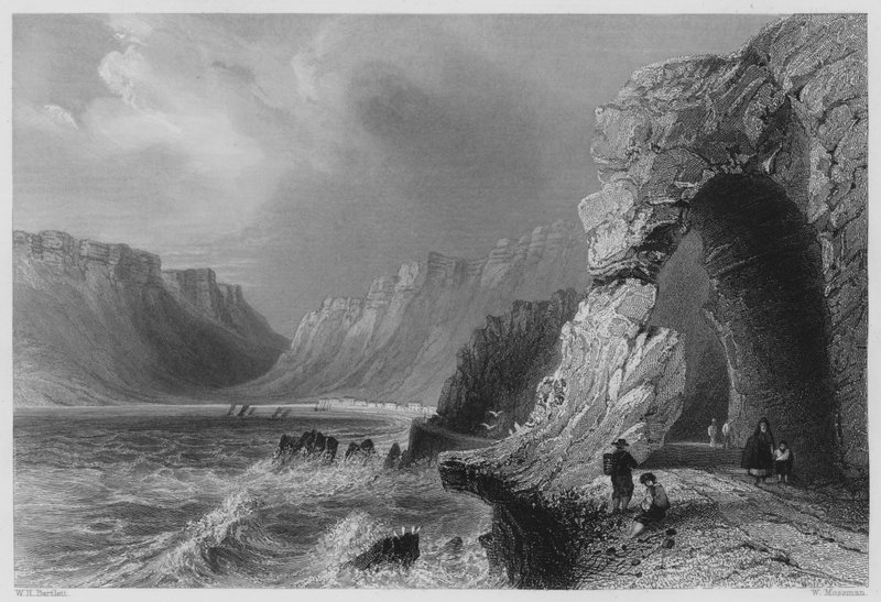 Glenariff, County Antrim (gravering) af William Henry (after) Bartlett