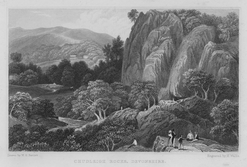 Chudleigh Rocks, Devonshire (gravering) af William Henry Bartlett