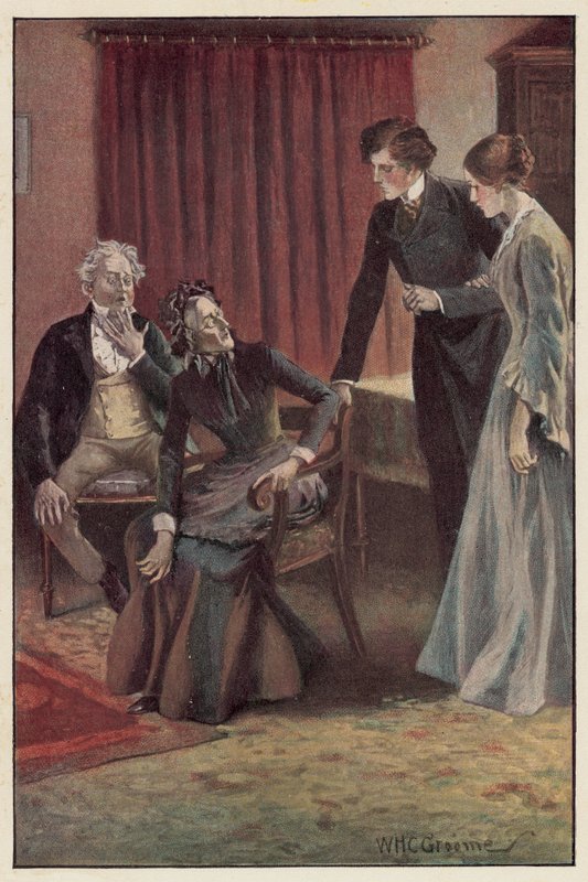 Vi lænede os begge ind over hende af William Henry Charles Groome