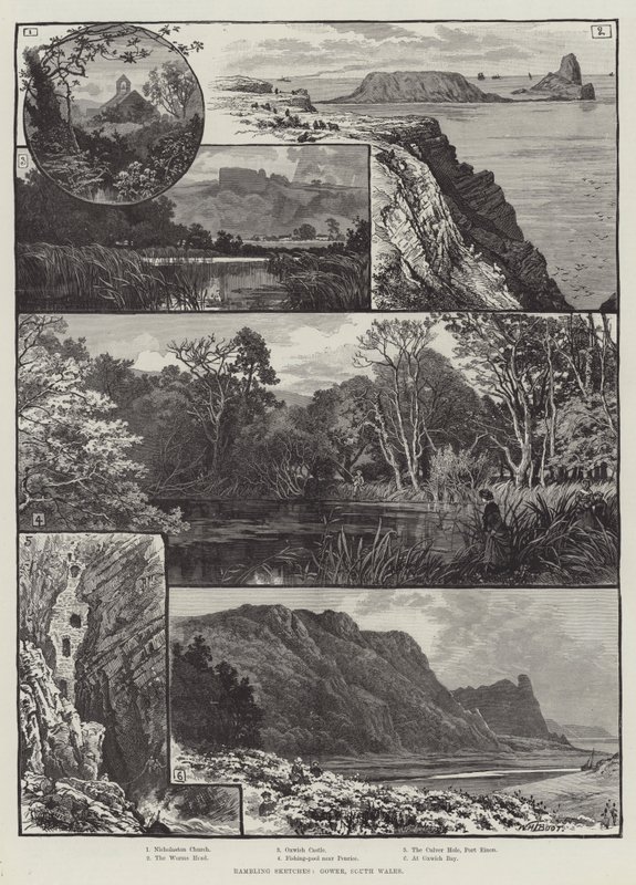 Vandrende skitser, Gower, South Wales af William Henry James Boot