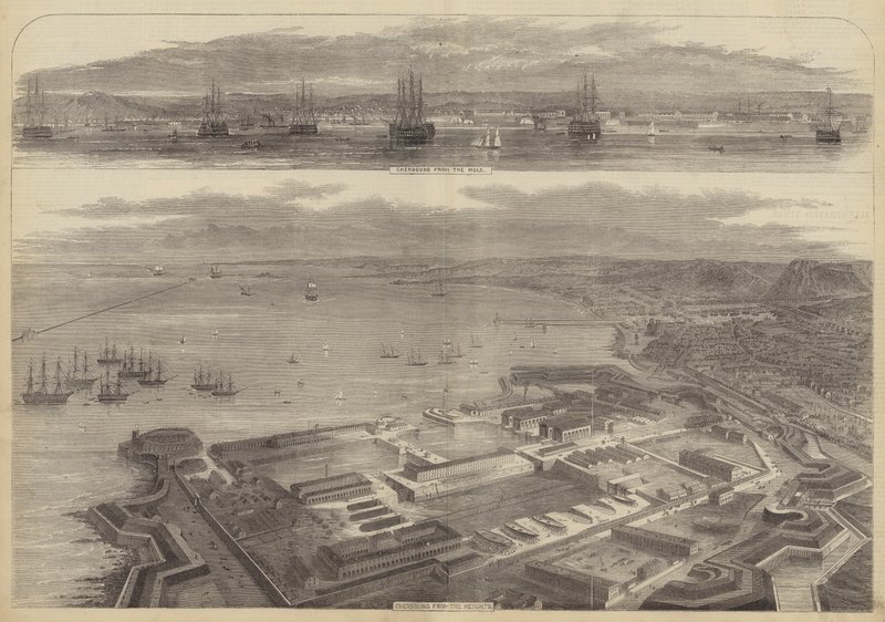 Skitser af Cherbourg af William Henry Prior