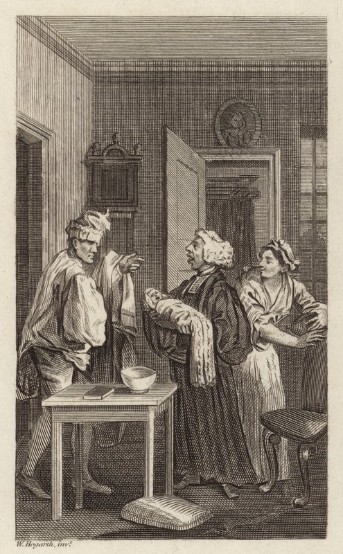 En scene fra Tristram Shandy af William Hogarth