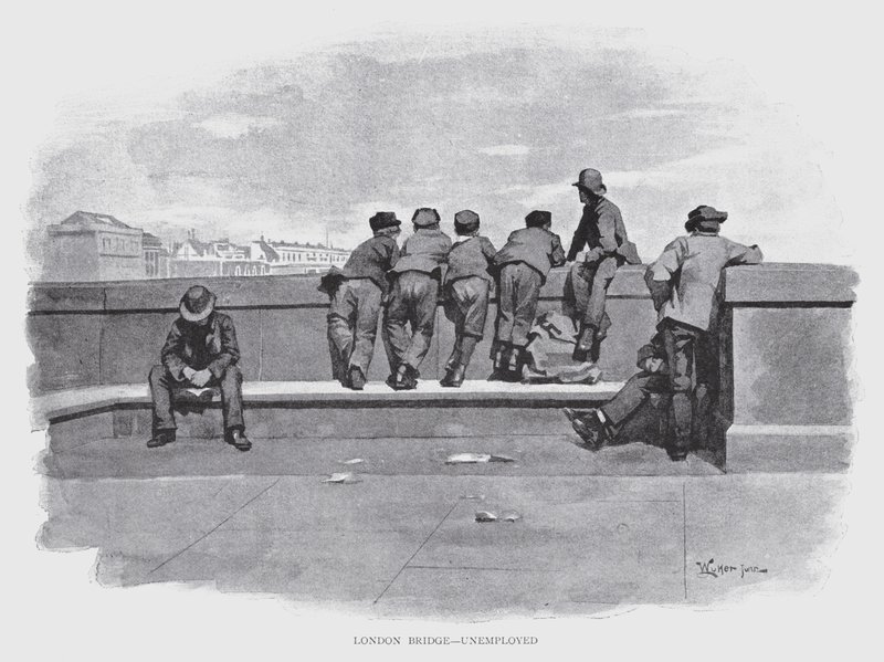 London Bridge, arbejdsløs (litho) af William Luker