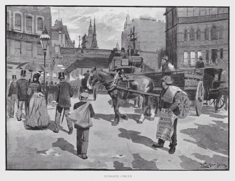 Ludgate Circus (litho) af William Luker