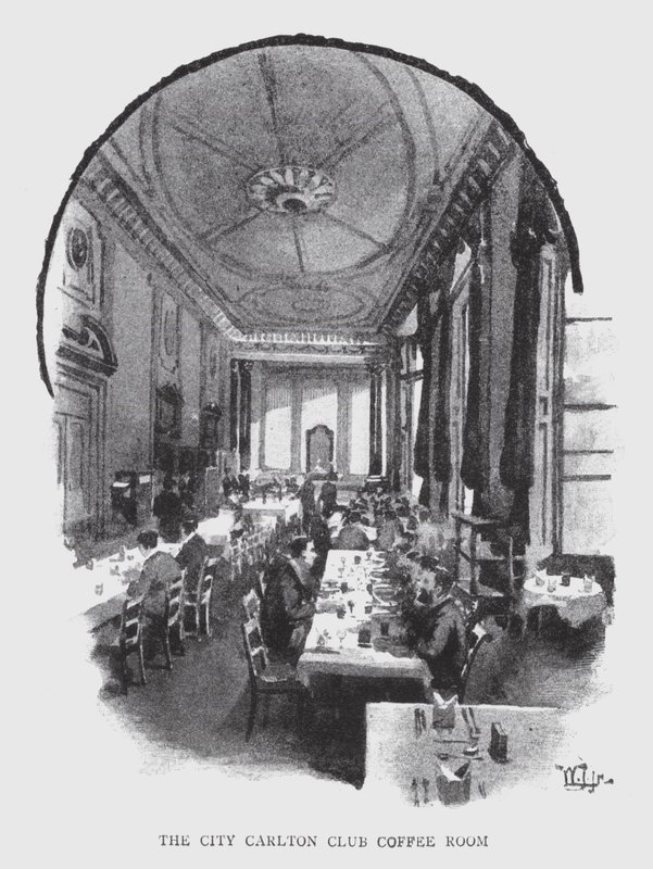 The City Carlton Club Coffee Room (litho) af William Luker