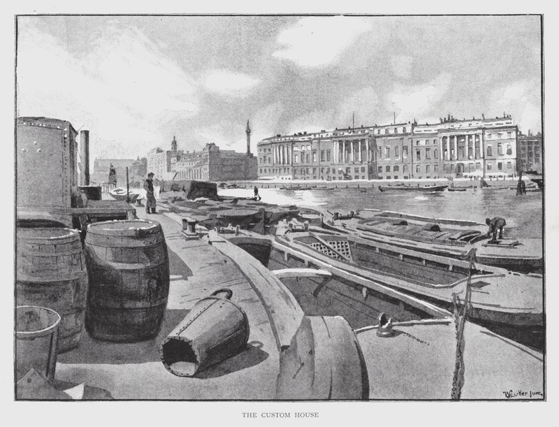 The Custom House (litho) af William Luker