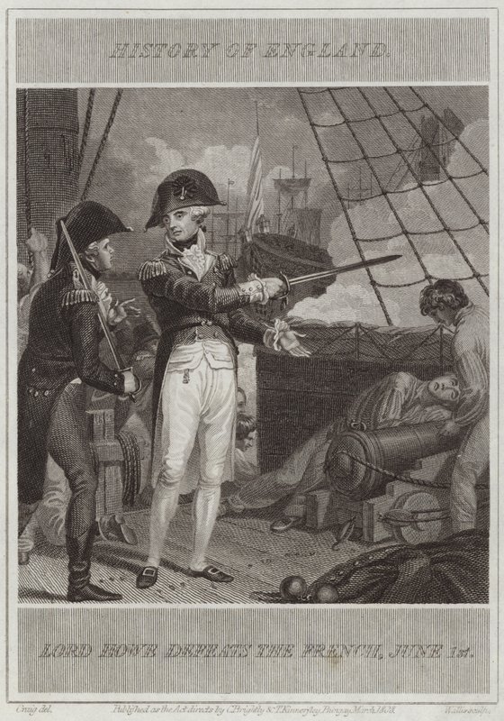 Lord Howe besejrer franskmændene af William Marshall Craig
