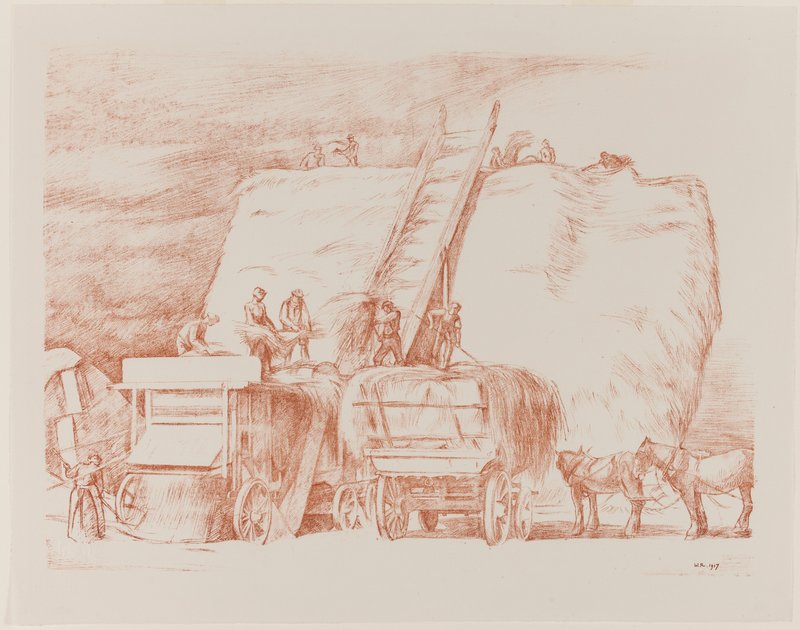 Tærskning af hvede af William Rothenstein