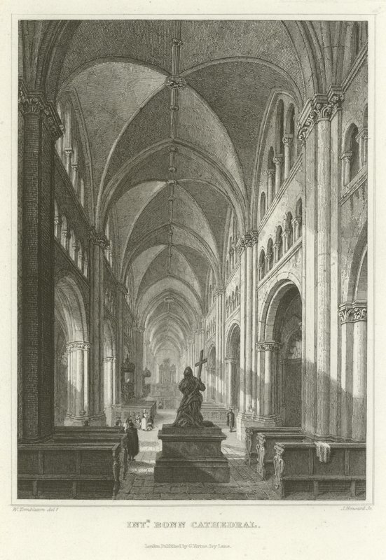 Interiør Bonn-katedralen af William Tombleson