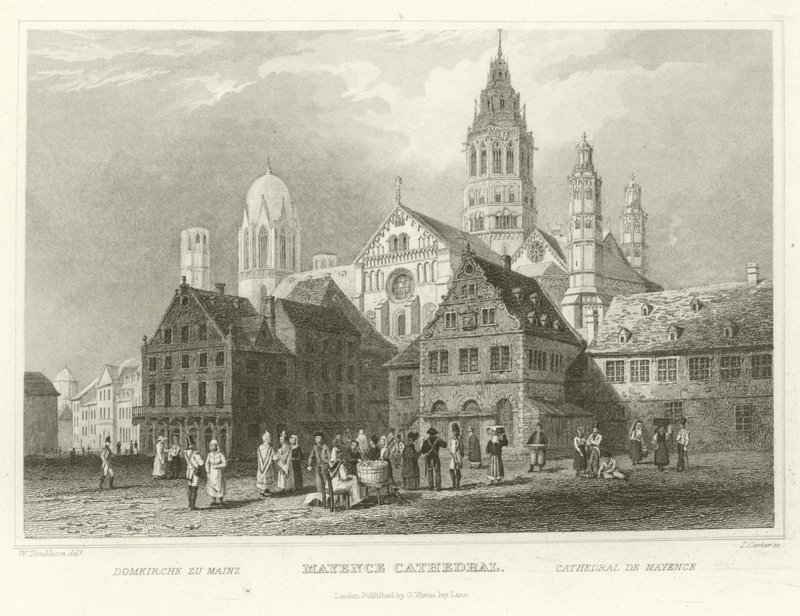 Mayence katedral af William Tombleson