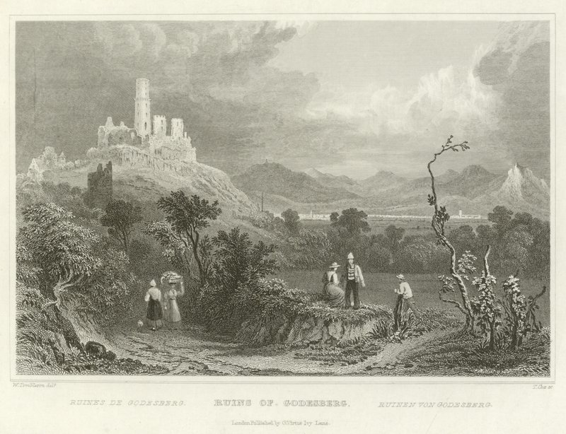 Ruinerne af Godesberg af William Tombleson