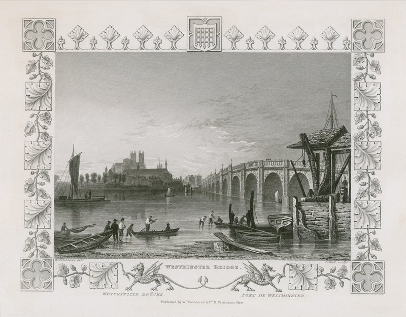 Westminster Bridge af William Tombleson