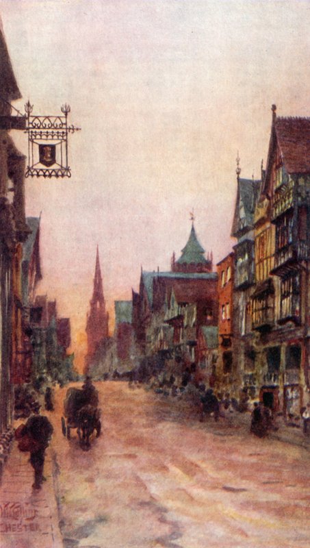 Chester, Eastgate Street (farve litho) af William Wiehe Collins