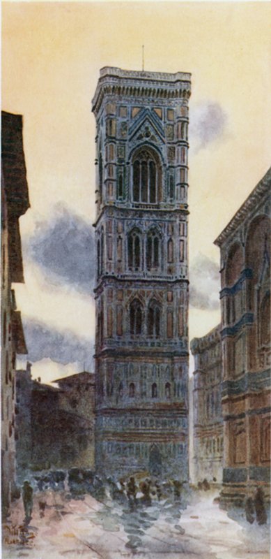Firenze. Campanile (farve litho) af William Wiehe Collins
