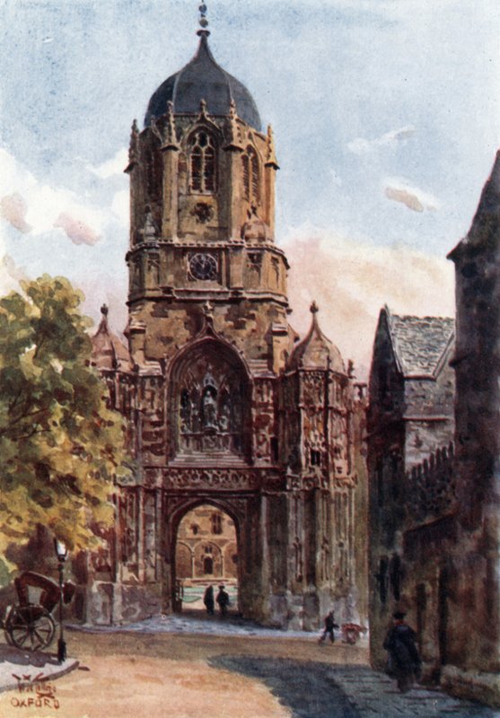 Oxford, Christchurch Gateway (farve litho) af William Wiehe Collins