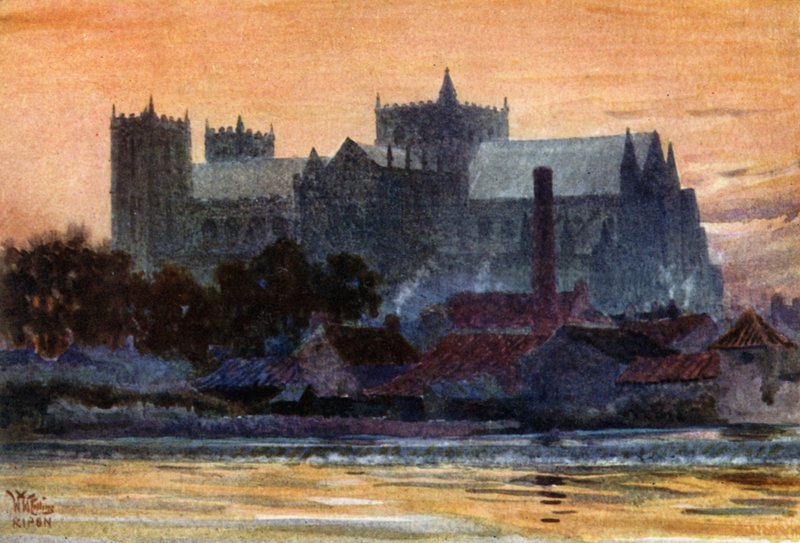 Ripon, katedralen (farve litho) af William Wiehe Collins
