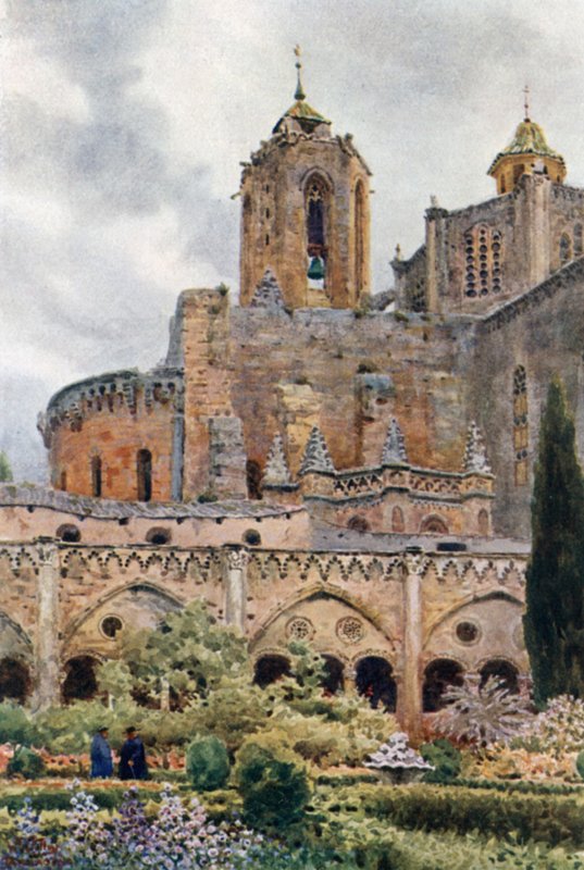 Tarragona, klostrene (farve litho) af William Wiehe Collins
