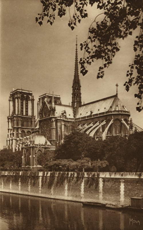 Paris: Notre Dame Cathedral (s/h foto) af . .