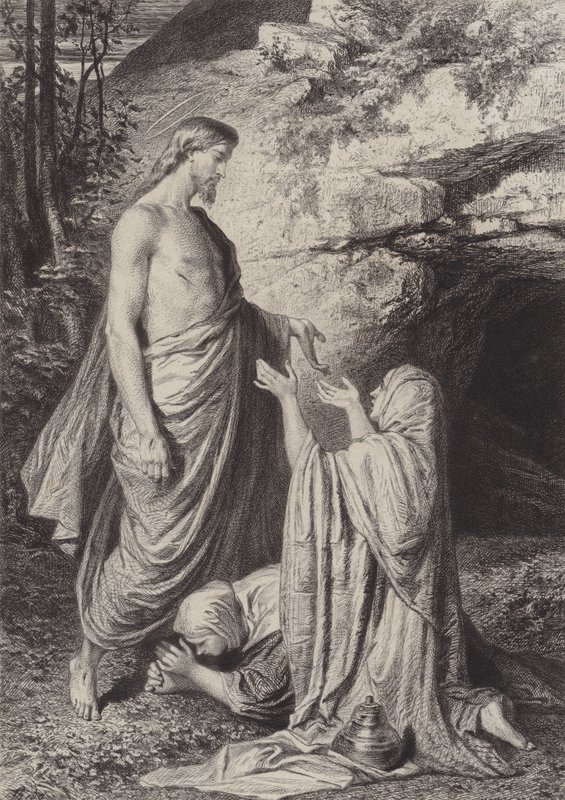 Jesus viser sig for kvinderne af after Albert Robida