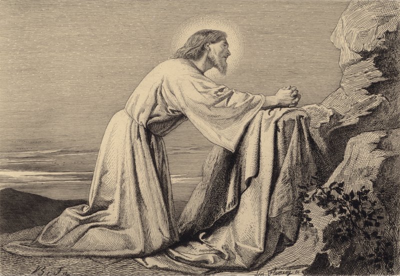 Jesus beder af after Albert Robida
