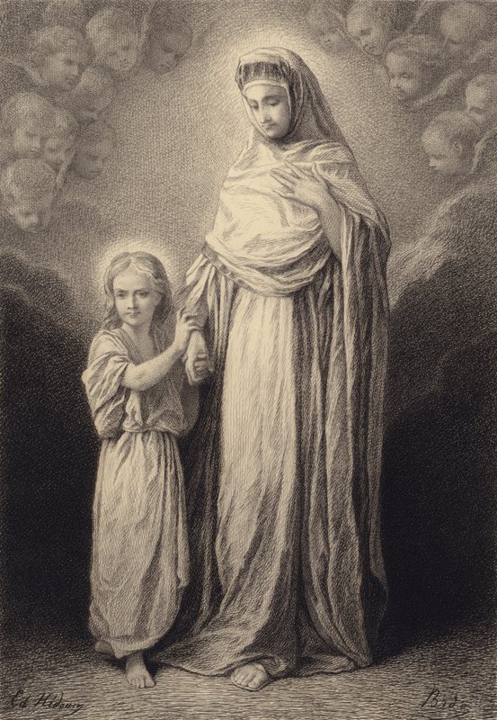 Jesusbarnet og hans moder af after Albert Robida