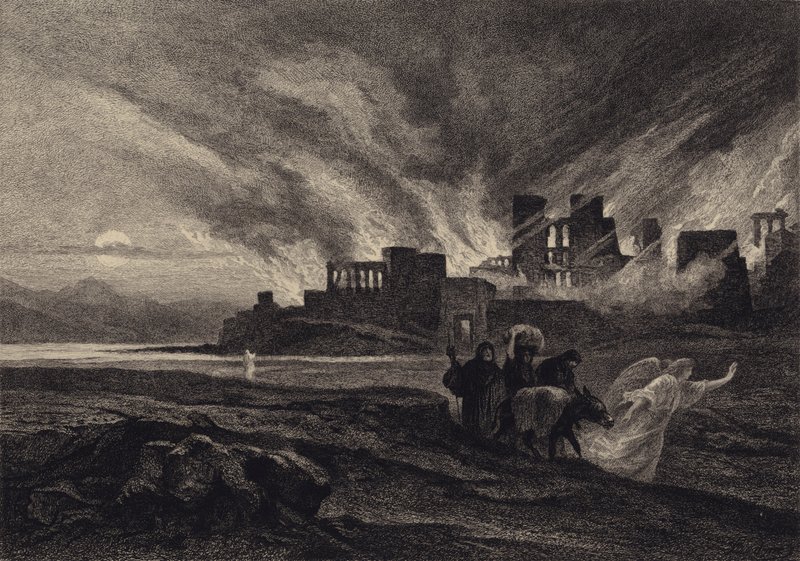 Sodomas ødelæggelse af after Albert Robida