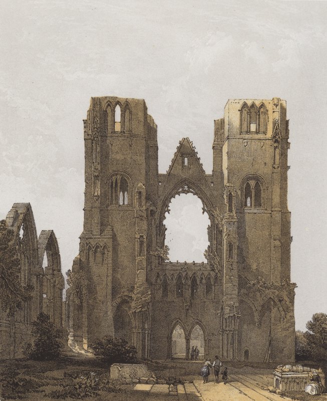 Elgin Cathedral (chromolitho) af after David Roberts