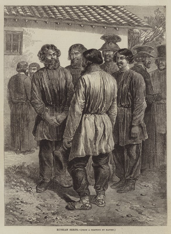 Russiske livegne af after Denis Auguste Marie Raffet