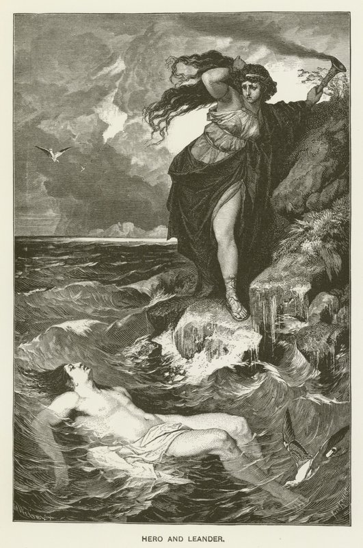 Hero og Leander af after Ferdinand Keller