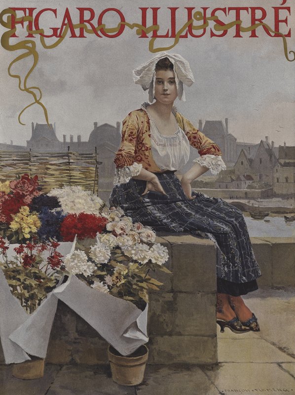Blomstersælger i det sidste århundrede af after Francois Flameng