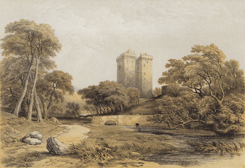 Borthwick Castle (chromolitho) af after George Cattermole