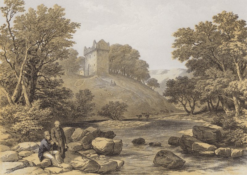 Newark Castle (chromolitho) af after George Cattermole