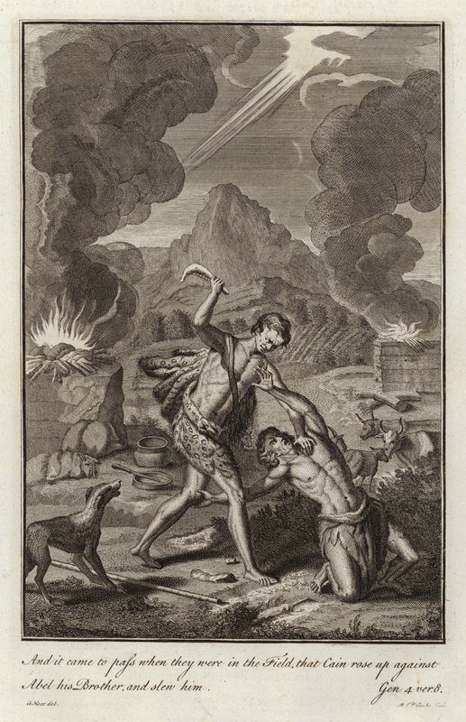 Kain dræber Abel af after Gerard Hoet