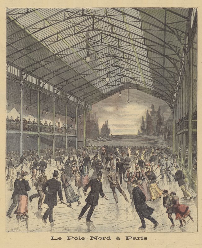 Skøjtebane i Paris af after Henri Meyer