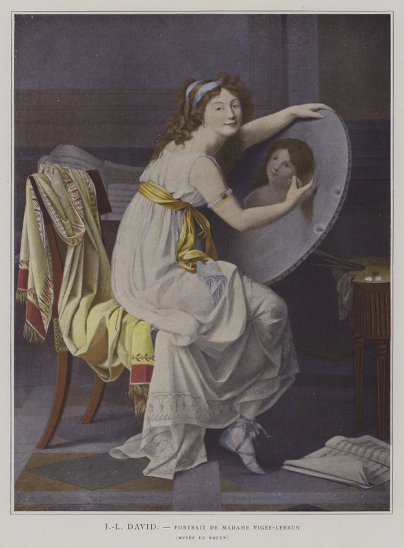 Portræt af Madame Vigee-Lebrun af after Jacques Louis David