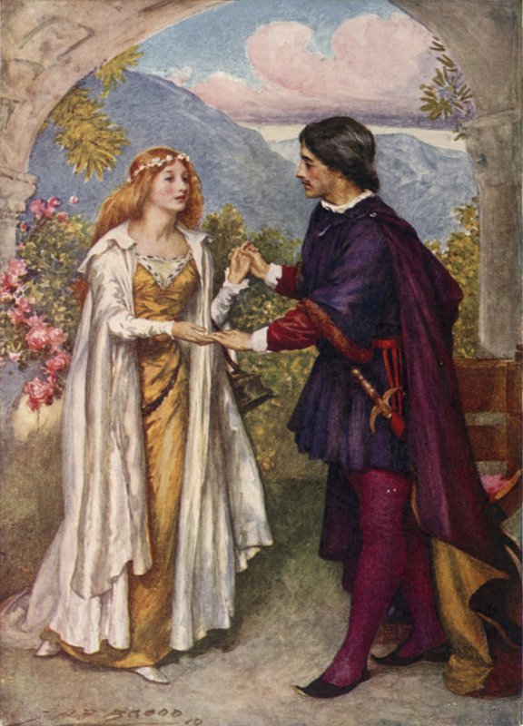 Hamlet og Ophelia af after John Henry Frederick Bacon