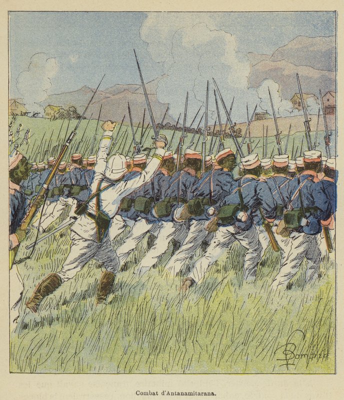 Bekæmpelse dAntanamitarana af after Louis Charles Bombled