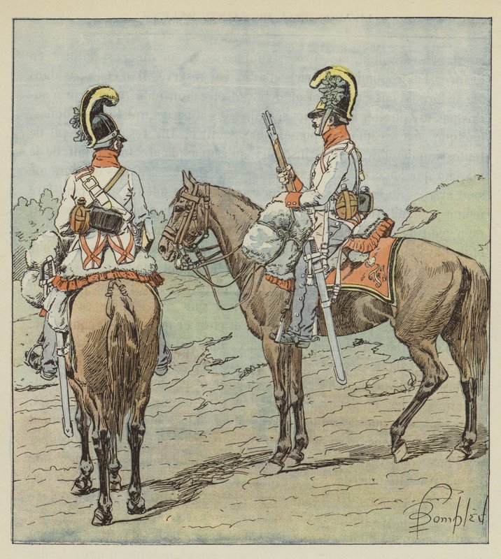 Fremhævede østrigske drager af after Louis Charles Bombled