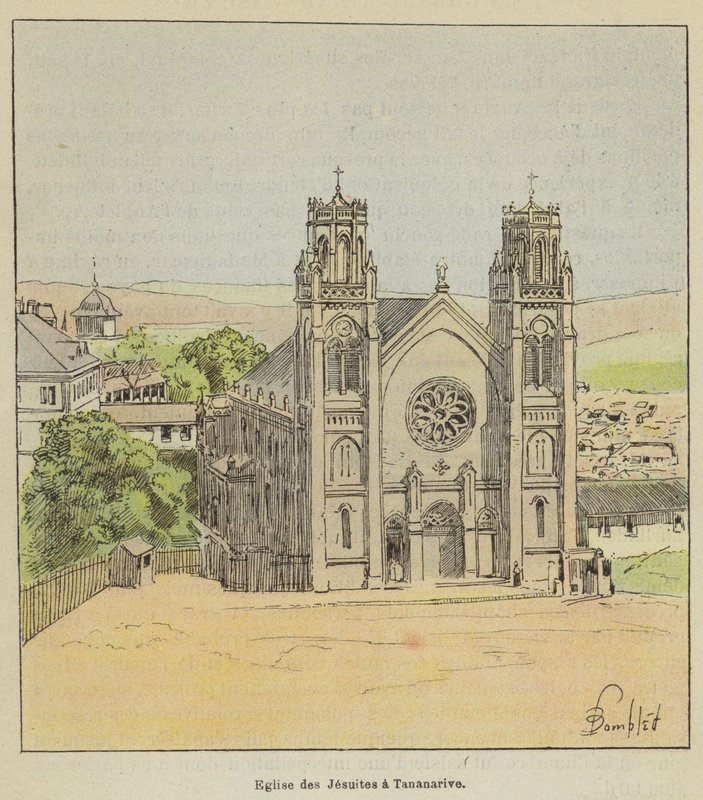 Jesuittkirken i Antananarivo af after Louis Charles Bombled