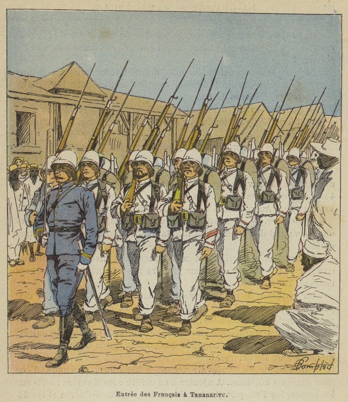 Franskmændenes indtog i Antananarivo af after Louis Charles Bombled