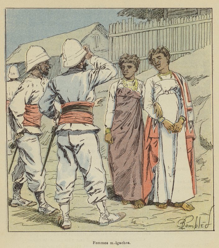 Madagaskar kvinder af after Louis Charles Bombled