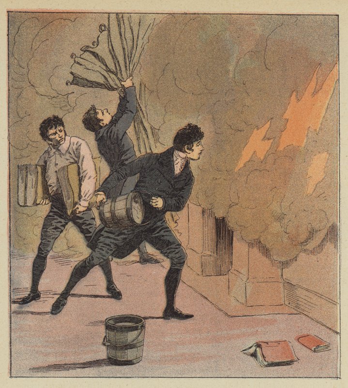 Brande i Longwood af after Louis Charles Bombled