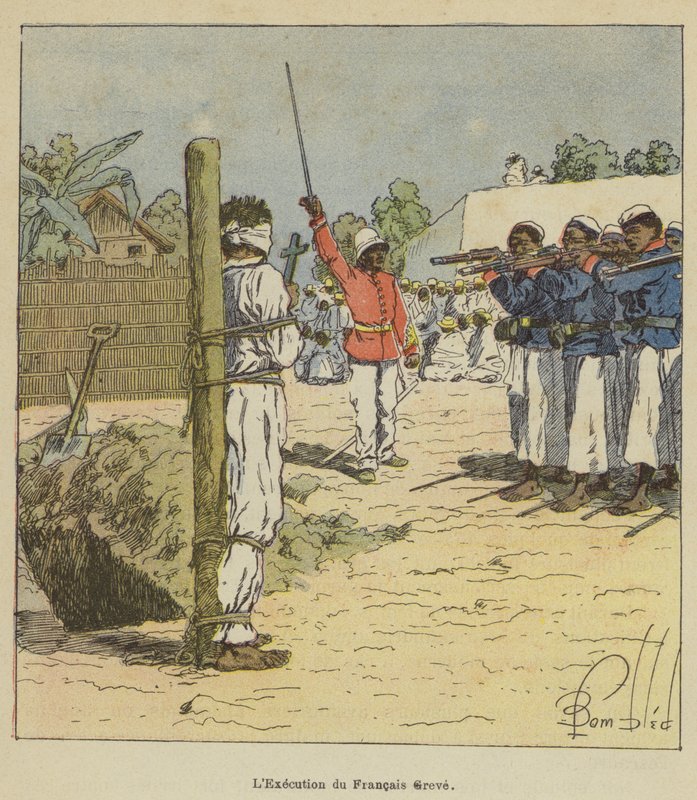 Henrettelse af det franske Greve af after Louis Charles Bombled