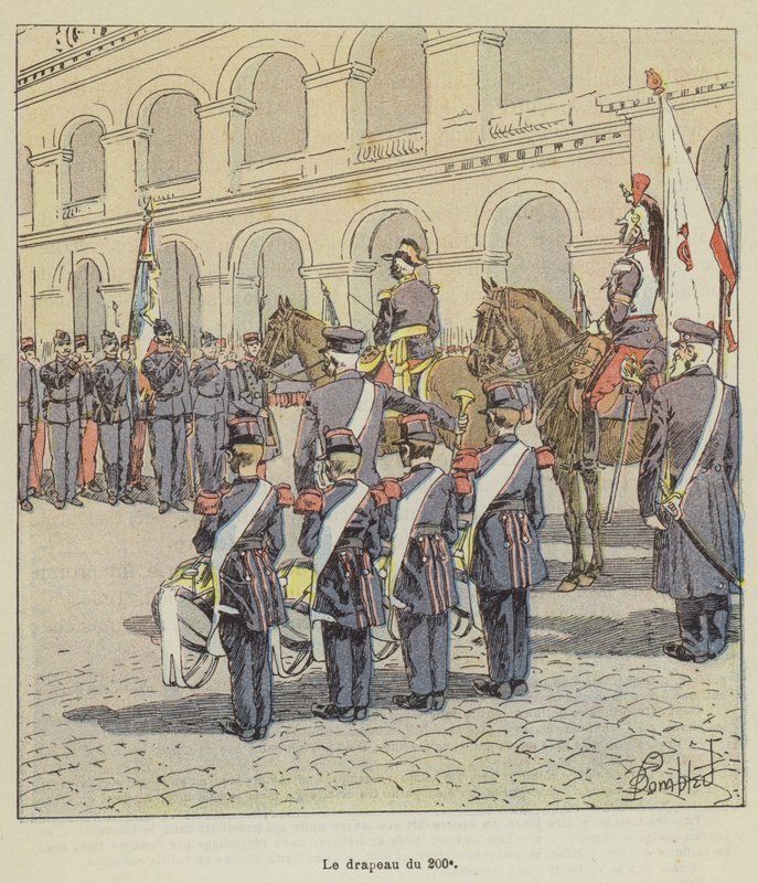 Det 200.s flag af after Louis Charles Bombled