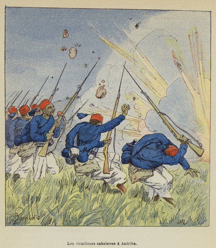 Katapulterne i Andriba af after Louis Charles Bombled