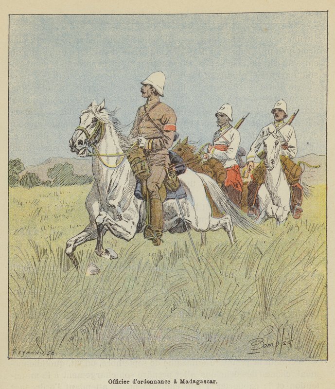 Ordinationsofficer på Madagaskar af after Louis Charles Bombled
