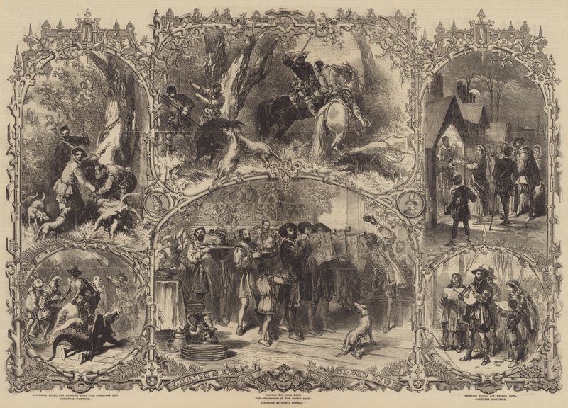Jul i gammel tid af after Myles Birket Foster