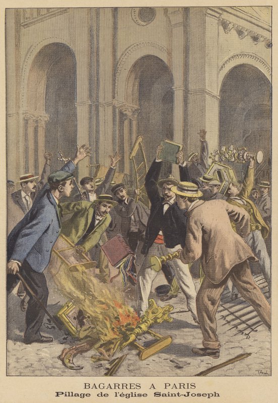 Optøjer i Paris af after Oswaldo Tofani